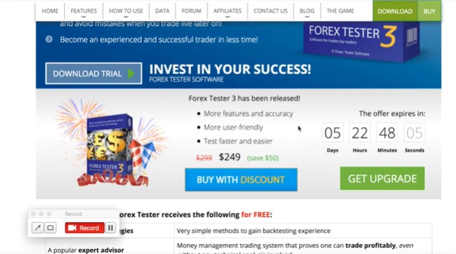 Forex Tester 3 là phần mềm trả phí