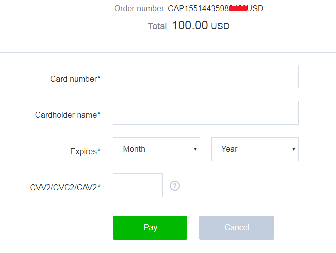 Cách nạp tiền trên sàn NordFX qua thẻ Visa/Mastercard